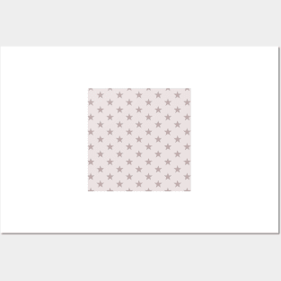 Light Brown Beige Background Stars Pattern Posters and Art